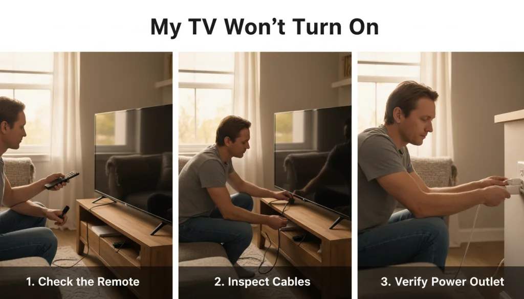 découvrez les étapes faciles pour dépanner votre téléviseur qui ne s'allume plus et retrouver rapidement votre image et son.